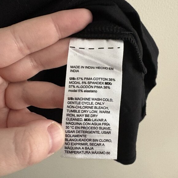 Chicos Women Sz 2 US L Black Touch Of Cool Short Sleeve Draped Front Tee NWT - Picture 12 of 13